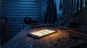 Téléphone qui répond seul la nuit dans un atelier fermé, exemple d'agent IA pour PME