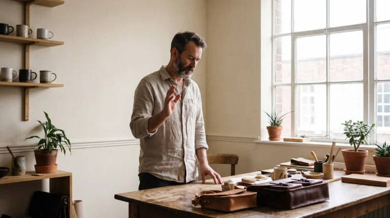 Fondateur qui marque une pause avant d'automatiser un processus dans son atelier