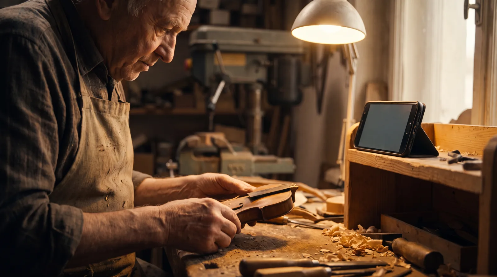 Artisan qui filme son propre geste de travail pour transmettre son savoir-faire