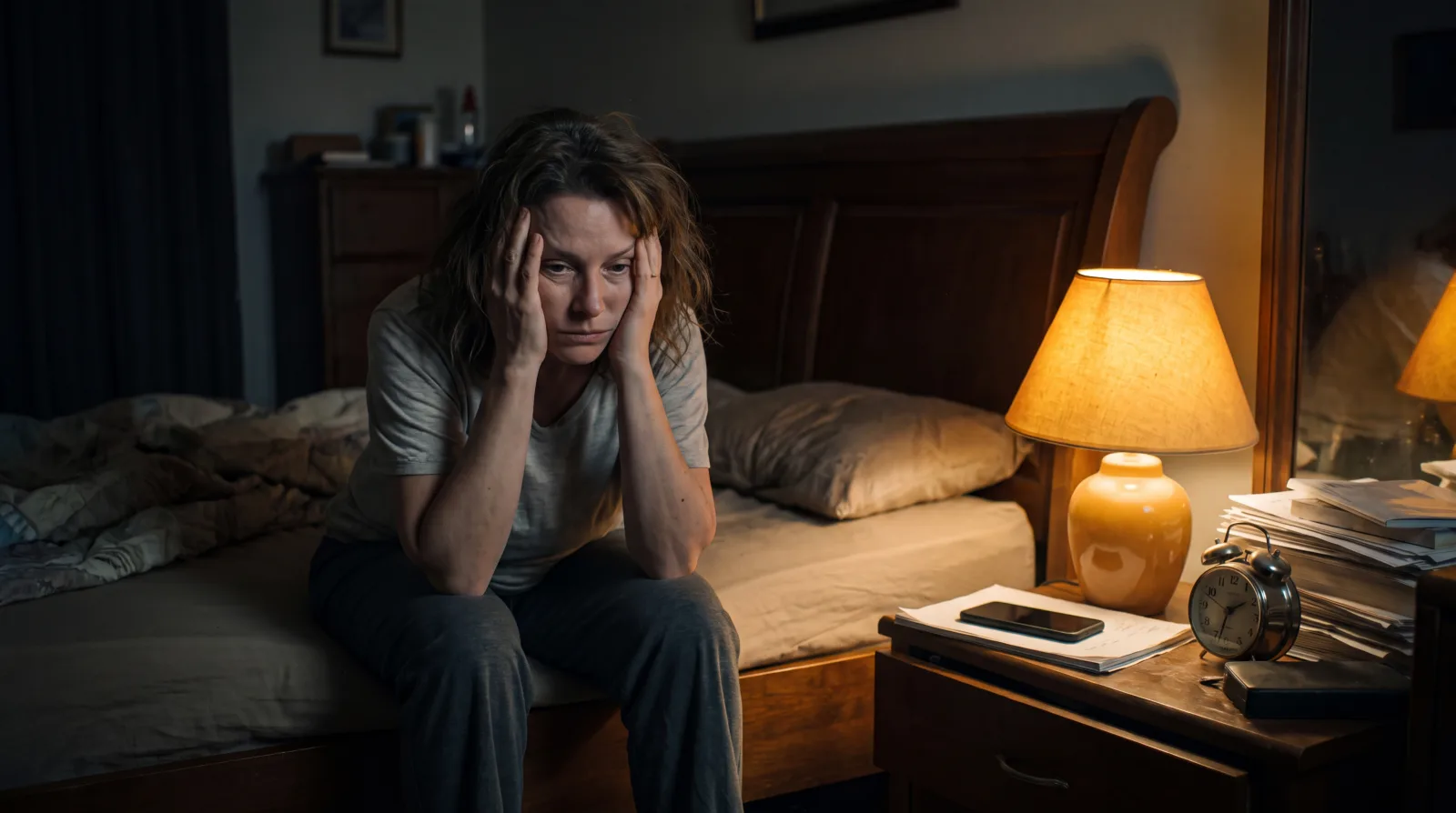 Entrepreneur mental load: owner waking up at night thinking about a client callback