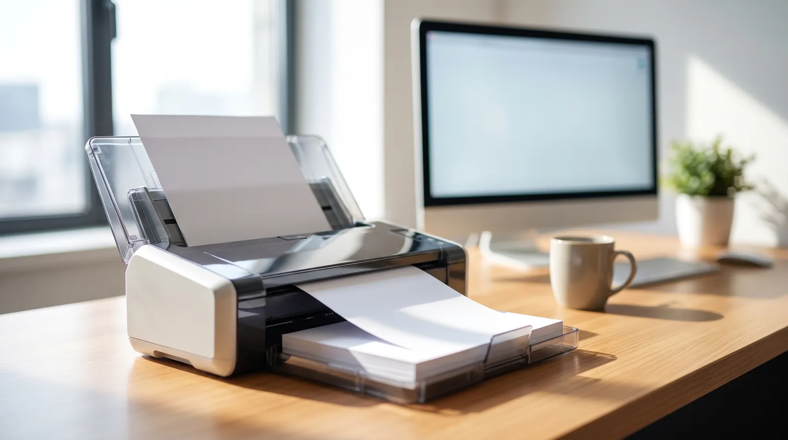 Office scanner used to digitize your documents one page at a time