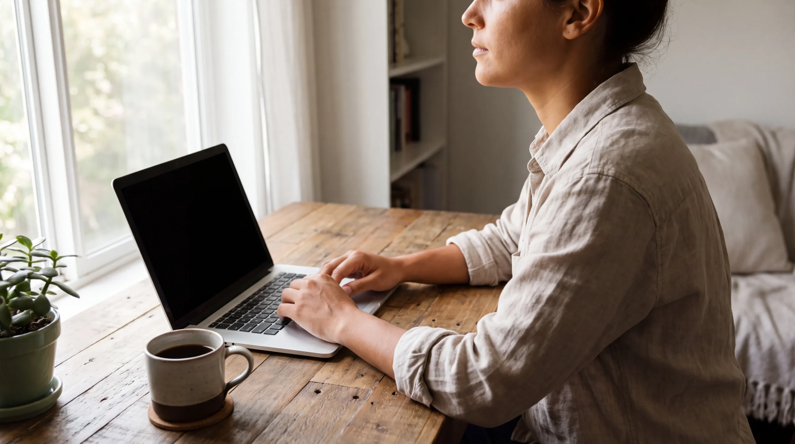 Entrepreneur seul qui optimise son temps de travail à son bureau le matin