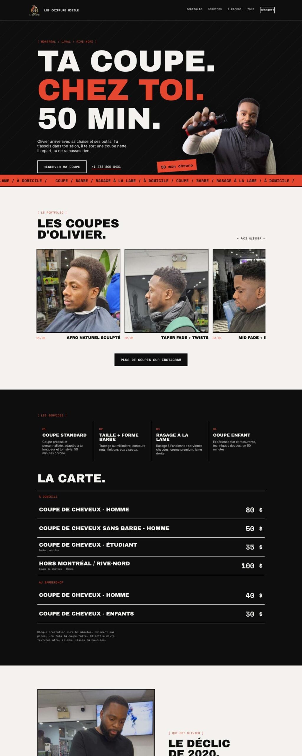 Site de LMB Coiffure Mobile