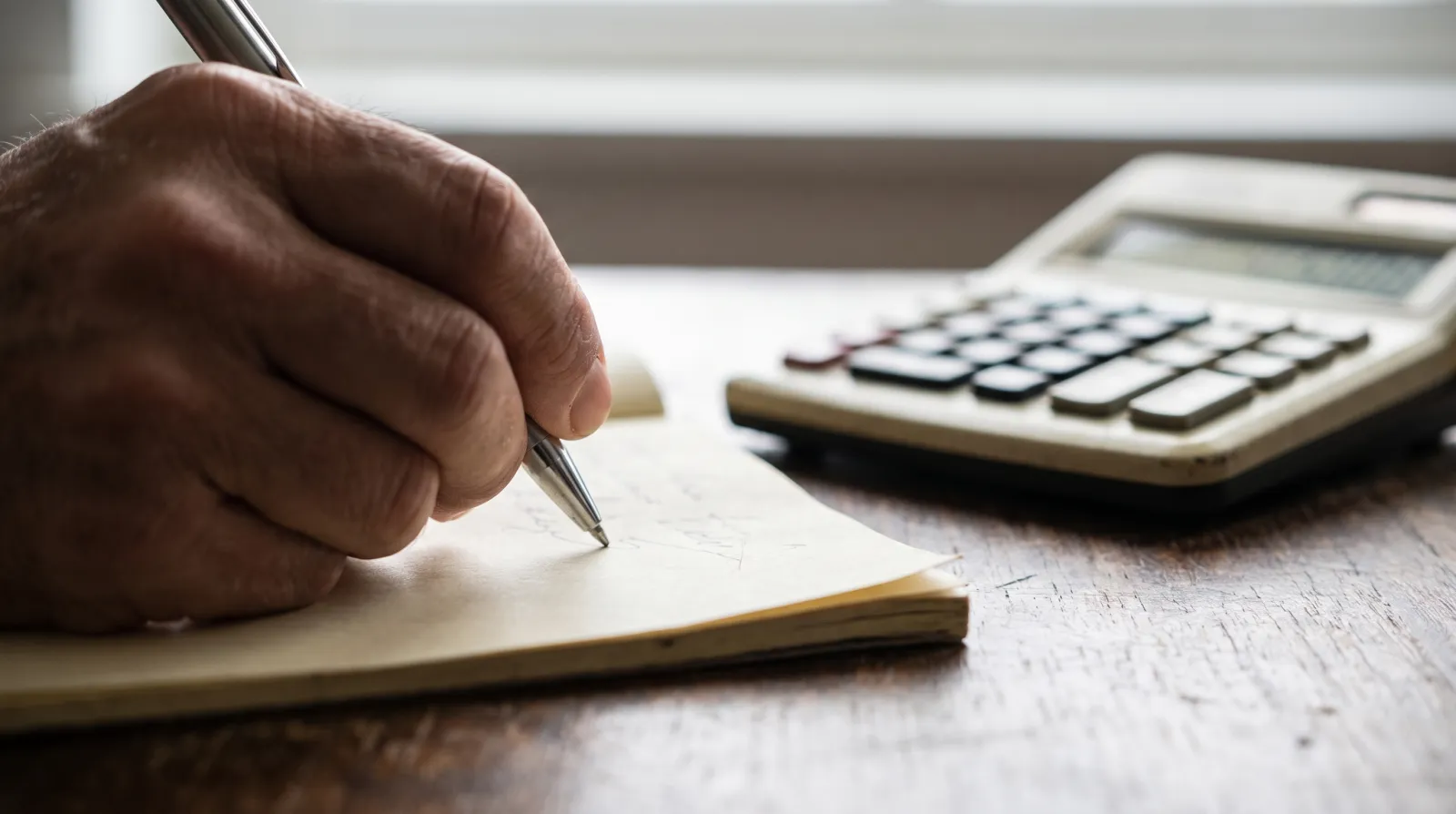 Hand writing a quote with a calculator, the reflex that shows you when to raise your prices
