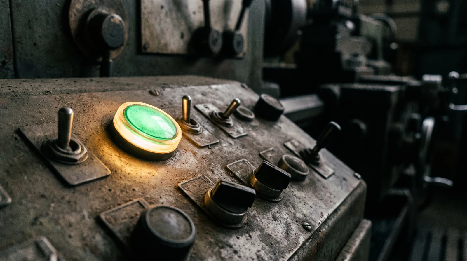 Screen showing a green success status light on a technical dashboard
