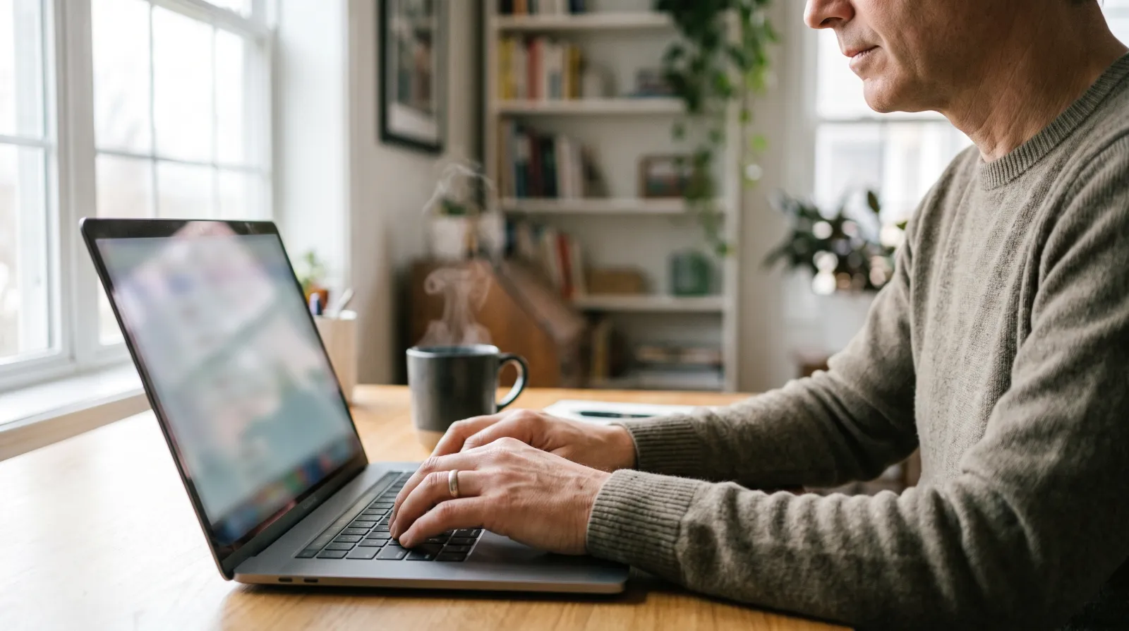 Personne qui prend le temps de répondre à un avis négatif sur son ordinateur portable